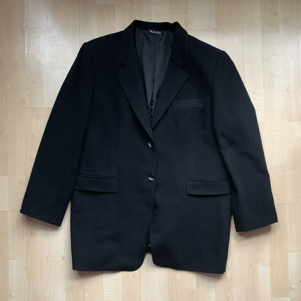 Louis Dell'Olio Black 100% Cashmere Suit Jacket Women's Size 18
